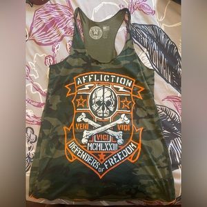 Camo affliction tank top size small